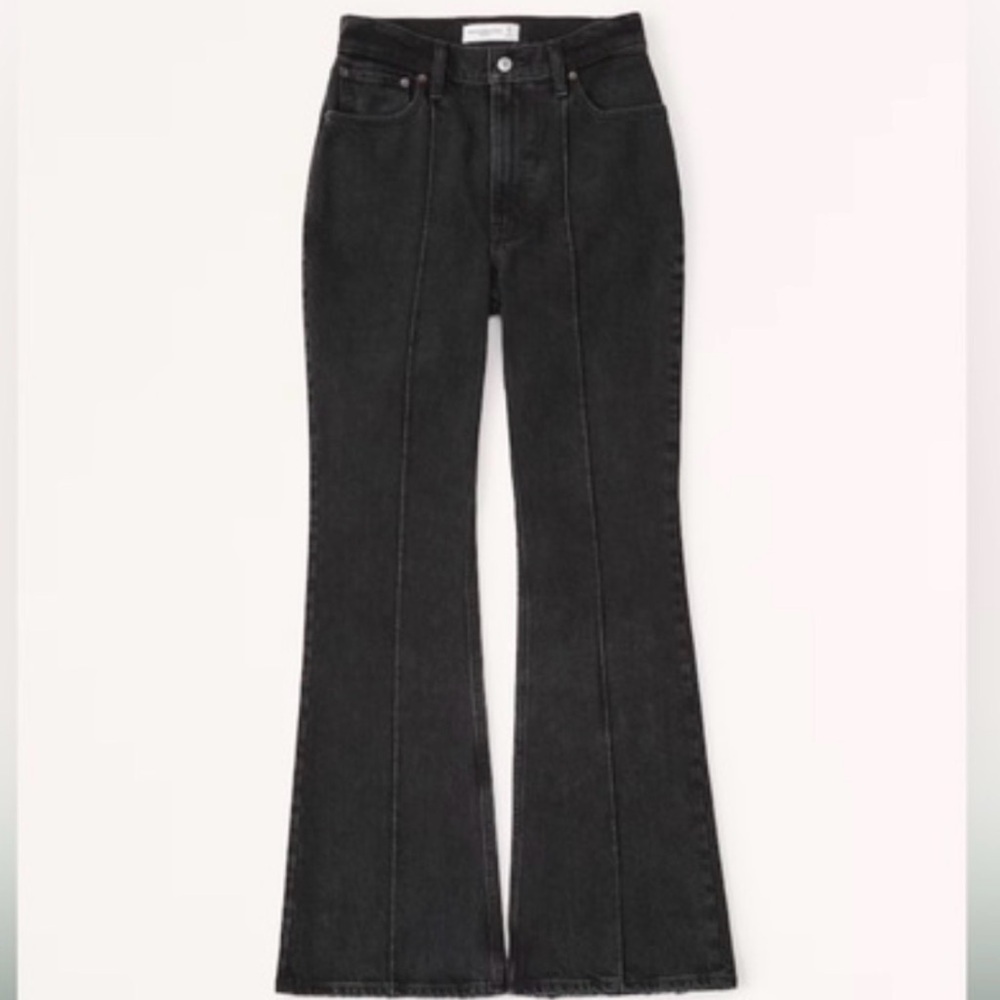 Abercrombie & Fitch High Rise Vintage Flare Jeans - Gray/Black